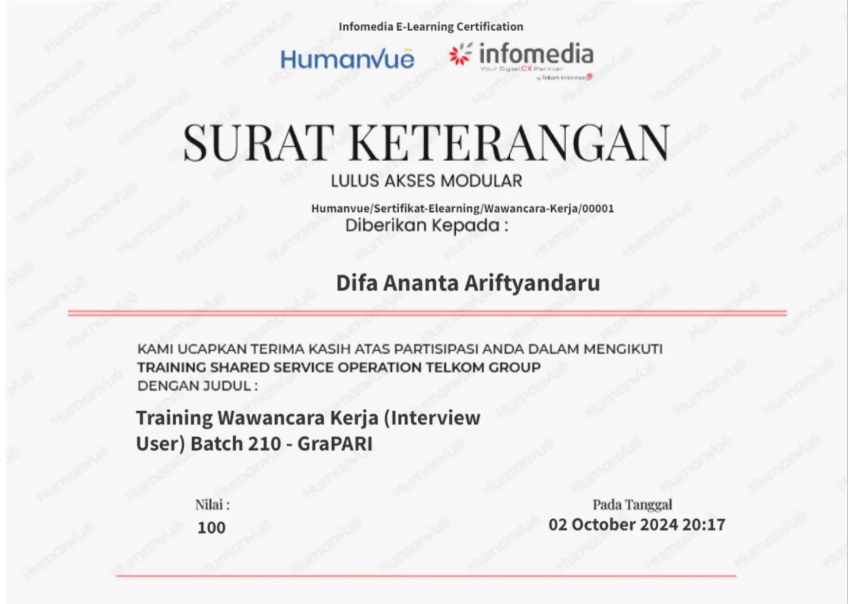 User  Interview Practice By Infomedia Nusantar