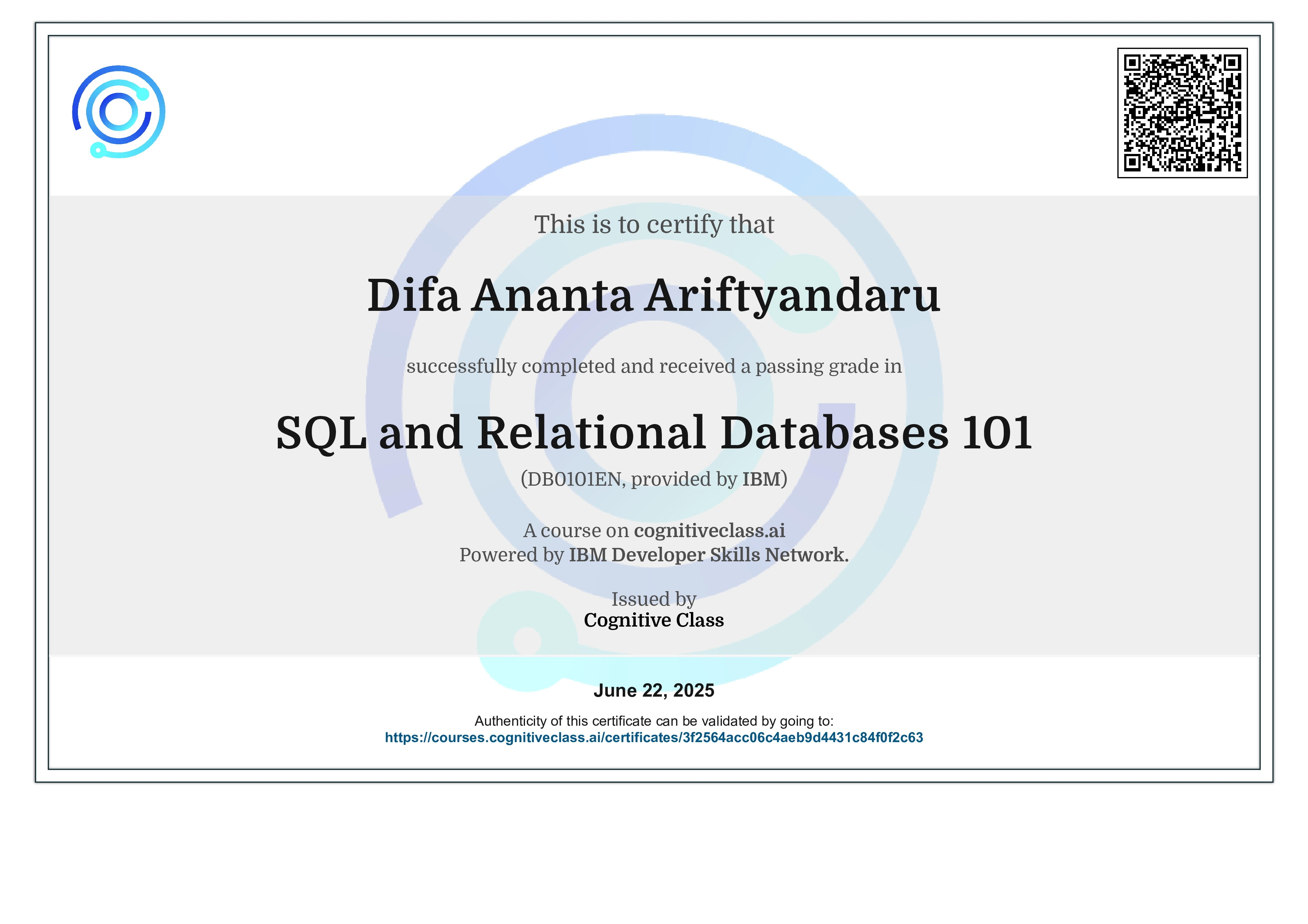 IBM: SQL and Relational Databases