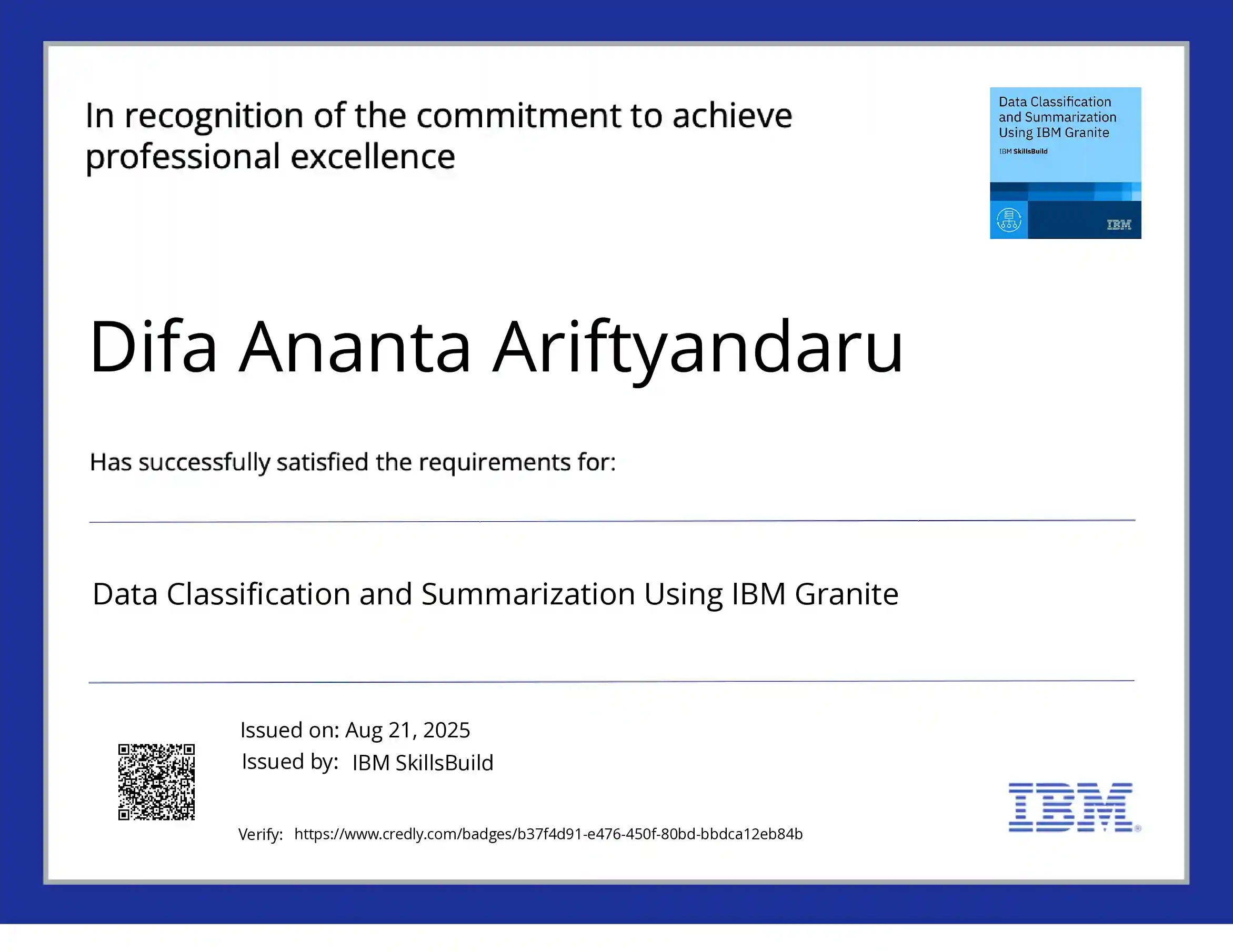 IBM : Data Classification & Summarization