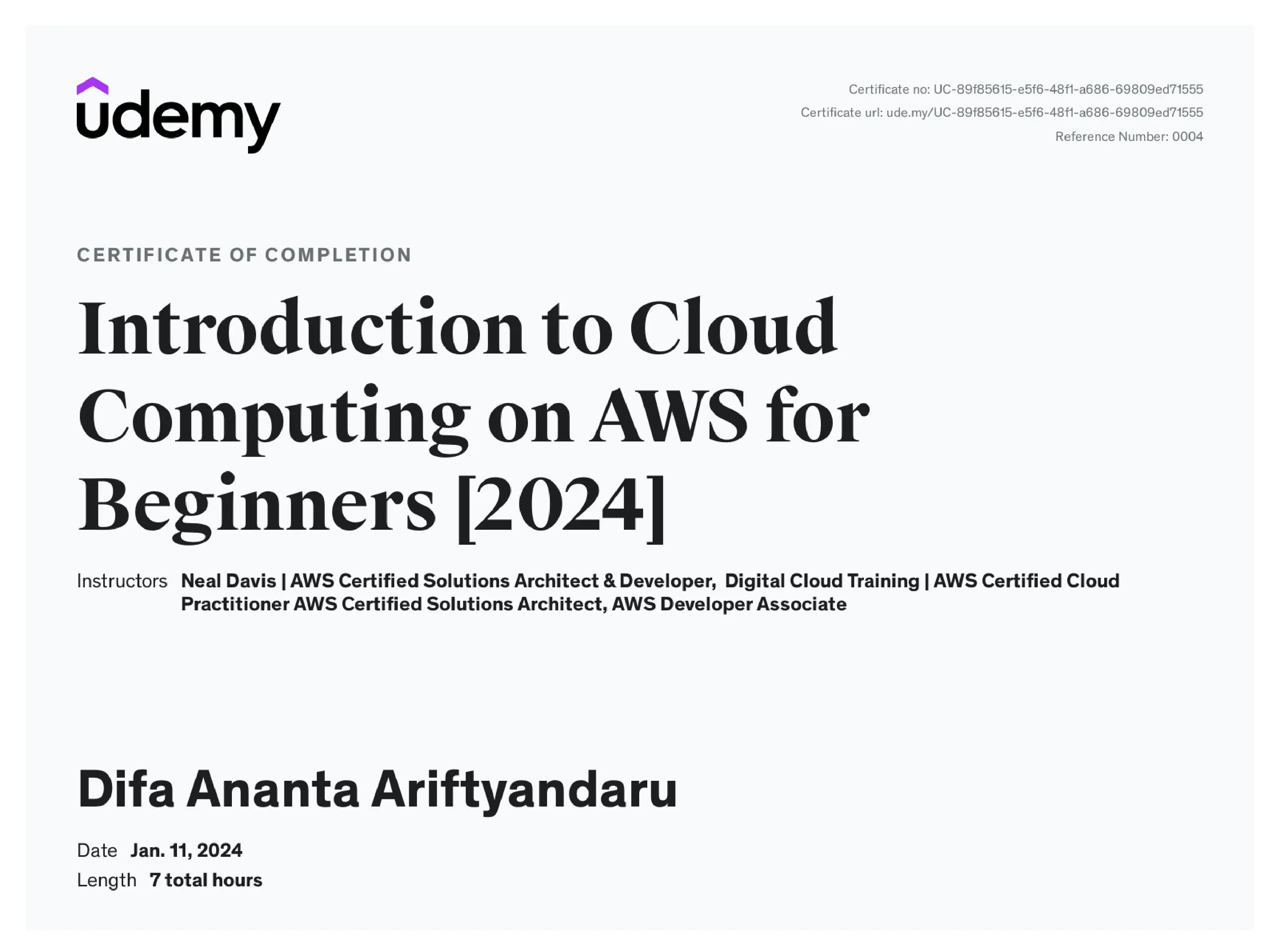 AWS Cloud Computing By Udemy